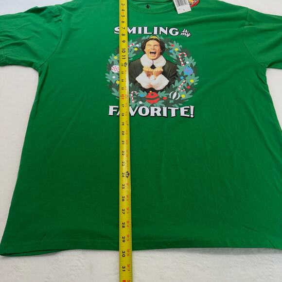 NWT Elf "Smiling is my Favorite!" Green Graphic T-Shirt Size XL ELF the Movie - Picture 5 of 7